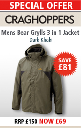 Craghoppers Mens Bear Grylls 3 in 1 Jacket - Dark Khaki Special Offer
