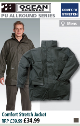 Ocean Rainwear Comfort Stretch Jacket - Olive