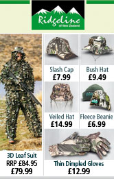 Ridgeline 3D Leaf Suit, headware and Thin Dimpled Gloves