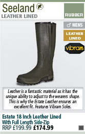 Seeland Estate 18 Inch Leather Lined Full Length Side-Zip Wellington Boots