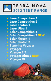 Terra Nova Tent Range for 2012