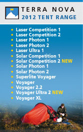 Terra Nova Tent Range for 2012