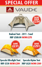 Vaude Badawi Tent, Specula Ultralight Tent and Specula Alpine Tent Special Offers