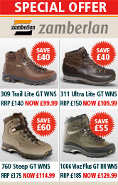 Zamberlan 306 Trail Lite GT, 311 Ultra Lite GT, 760 Steep GT and 1006 Vioz Plus GT Walking Boots Special Offers
