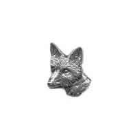 A R Brown Large Fox Head Pewter Pin Badge