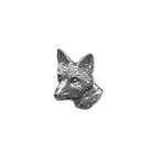 A R Brown Large Fox Head Pewter Pin Badge