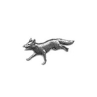 A R Brown Running Fox Head Pewter Pin Badge