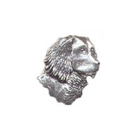 A R Brown Spaniel Pewter Pin Badge