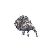 A R Brown Spaniel with Pheasant Head Pewter Pin Badge