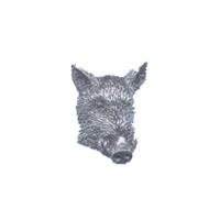 A R Brown Wild Boar Head Pewter Pin Badge