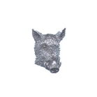 A R Brown Wild Boar Head Pewter Pin Badge