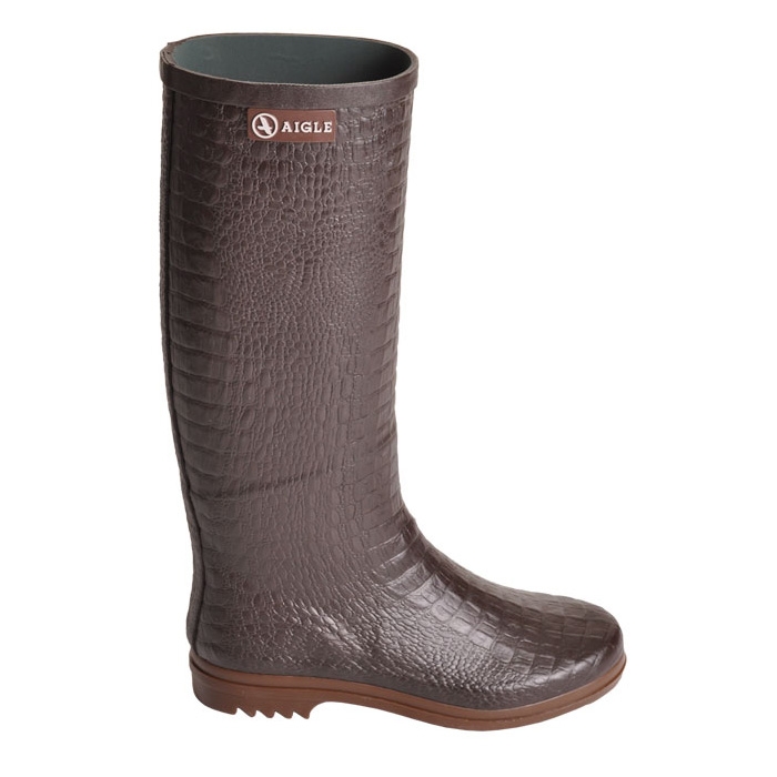 Aigle Chantebelle Croco Wellington Boots Women S Brown Uttings Co Uk