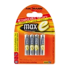 Ansmann Micro AAA Size - 4 x 800 mAh - Max e NiMH Rechargeable Batteries