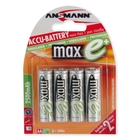 Ansmann Mignon AA Size - 4 x 2500mAh - Max e+ NiMH Rechargeable Batteries