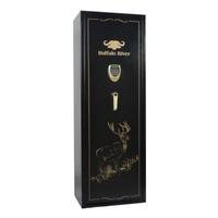 Buffalo River Q4310FP LCD Gold Series Gun Safe with Biometric Finger Scanner - 10 Gun - Wood Veneer Finish