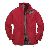 Craghoppers Mens Kiwi 3-in-1 Waterproof Jacket - Red/Dark Red