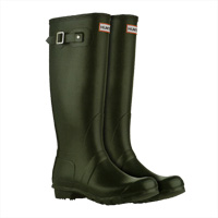 Hunter Original Leather Effect Finish Wellington Boots - Dark Olive