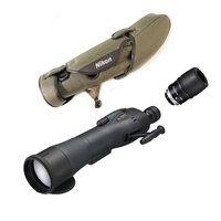 Nikon RA III WP 82mm Straight Spotting Scope - Grey, 25x LER Eyepiece & Stay on Case