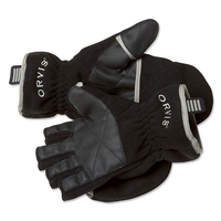 Orvis Fold-Over Fleece Convertible Gloves - Black