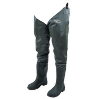Snowbee Classic Hi-Elastic PVC Thigh Waders - Dark Green