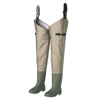 Snowbee Prestige Breathable Bootfoot Thigh Waders - Combi Felt Sole - Taupe