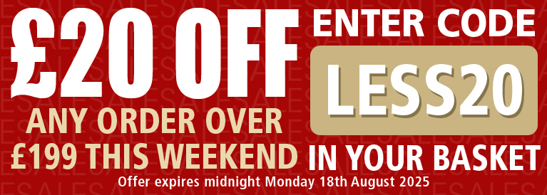 Get 20 Pounds OFF Any Order Over £199 Enter Less 20 In Your Basket