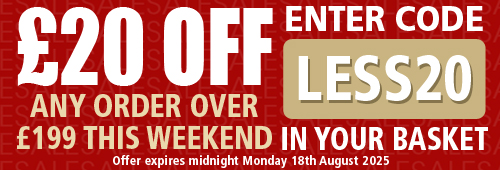 Get 20 Pounds OFF Any Order Over £199 Enter Less 20 In Your Basket