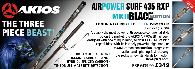 Akios AirPower RXP 435 MkII Black Edition Continental Rod - 4.35m - 120-225g