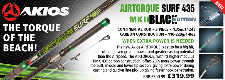 Akios AirTorque Surf 435 MKII Black Edition Continental Rods