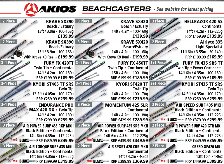 Akios Beachcaster Rods
