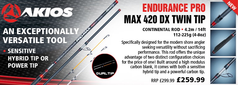 Akios Endurance Pro-MAX 420 DX Twin Tip Rod - 14ft - 112-225g