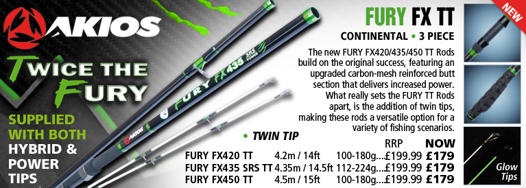 Akios Fury FX420 TT, Fury FX435 SRS TT and Fury FX450 TT Rods