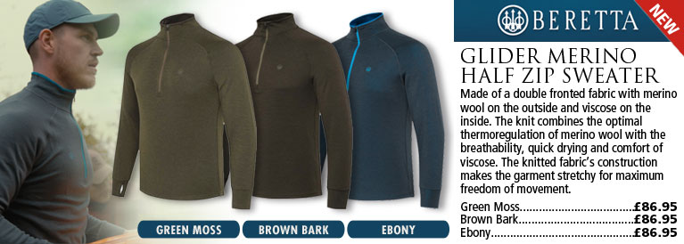 Beretta Glider Merino Half Zip Sweater