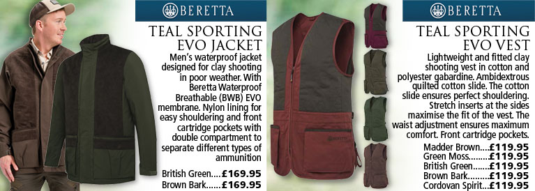 Beretta Teal Sporting EVO Jacket and Teal Sporting EVO Vest