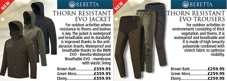 Beretta Thorn Resistant EVO Jacket and Thorn Resistant EVO Trousers