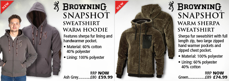 Browning Snapshot Sweatshirt Warm Hoodie and Snapshot Warm Sherpa Sweatshirt