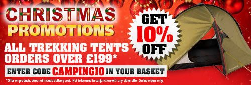 Christmas Promotions 10 Percent Off All Trekking Tents