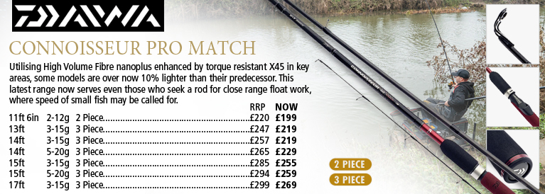 Daiwa Connoisseur Pro Match Rods