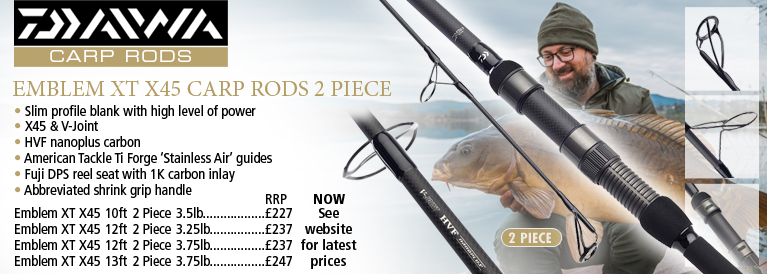Daiwa Emblem XT X45 Carp Rods 2 Piece
