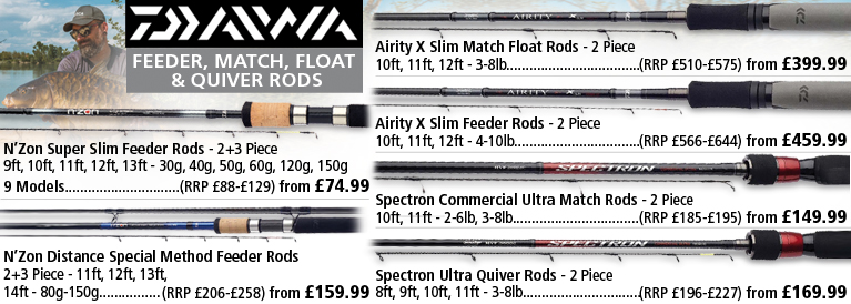 Daiwa Feeder, Match, Float and Quiver Rods