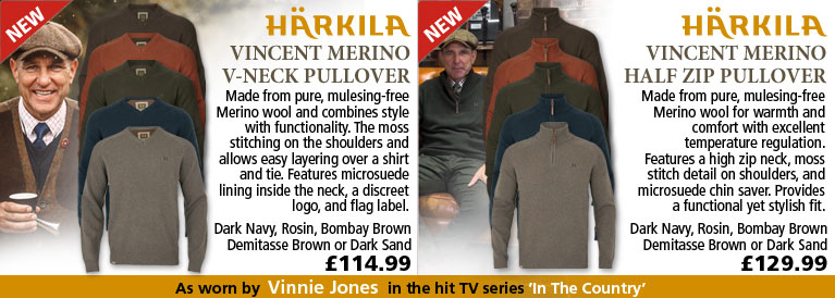 Harkila Vincent Merino V-Neck Pullover and Vincent Merino Half Zip Pullover