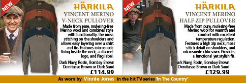 Harkila Vincent Merino V-Neck Pullover and Vincent Merino Half Zip Pullover
