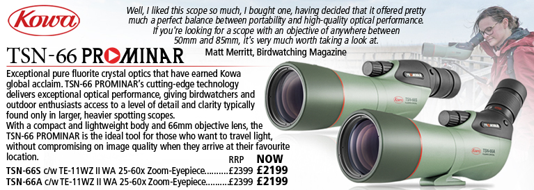 Kowa TSN-66 Prominar Angled or Straight Complete with with TE-11WZ II WA 25-60x Zoom Eyepiece