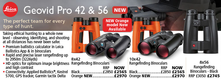 Leica Geovid Pro 42 and 56 Laser Rangefinding Binoculars