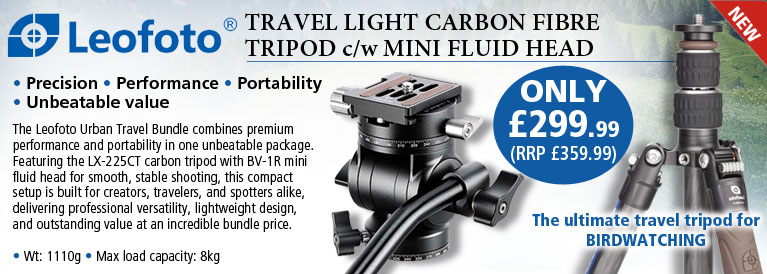 Leofoto Urban LX-225CT+BV-1R Carbon Tripod & Mini Fluid Head Bundle