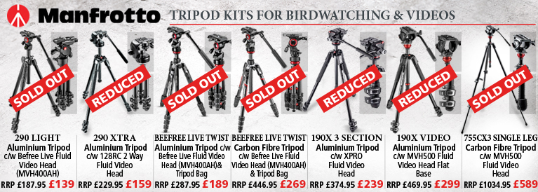 Manfrotto Tripod Kits for Birdwatching and Taking Videos