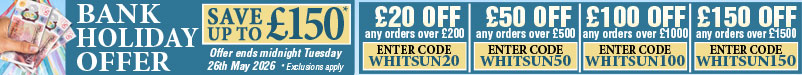 May Day Bank Holiday Special Save Up To One Hundred and Fifty Pounds