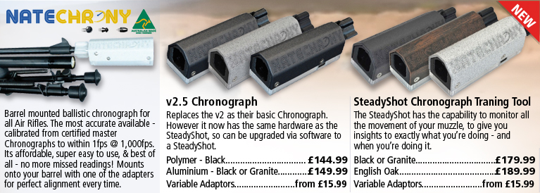NateChrony v2.1 Chronographs and SteadyShot Training Chronographs