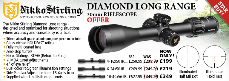 Nikko Stirling Diamond Long Range 30mm IR Rifle Scopes