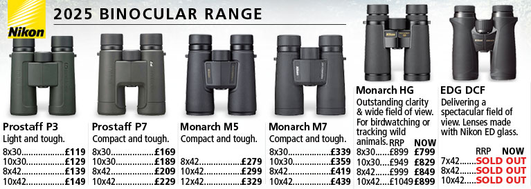 Nikon Prostaff and Monarch Binoculars